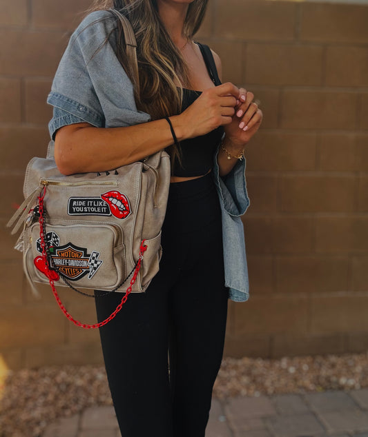 HA- bike babe bombshell-stone grey *PAYSON BAG**