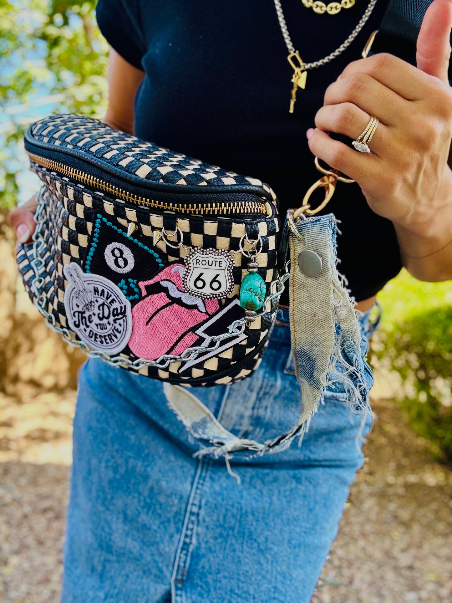 DM2-have the day you deserve Route 66 charm denim  +PHOENIX BAG