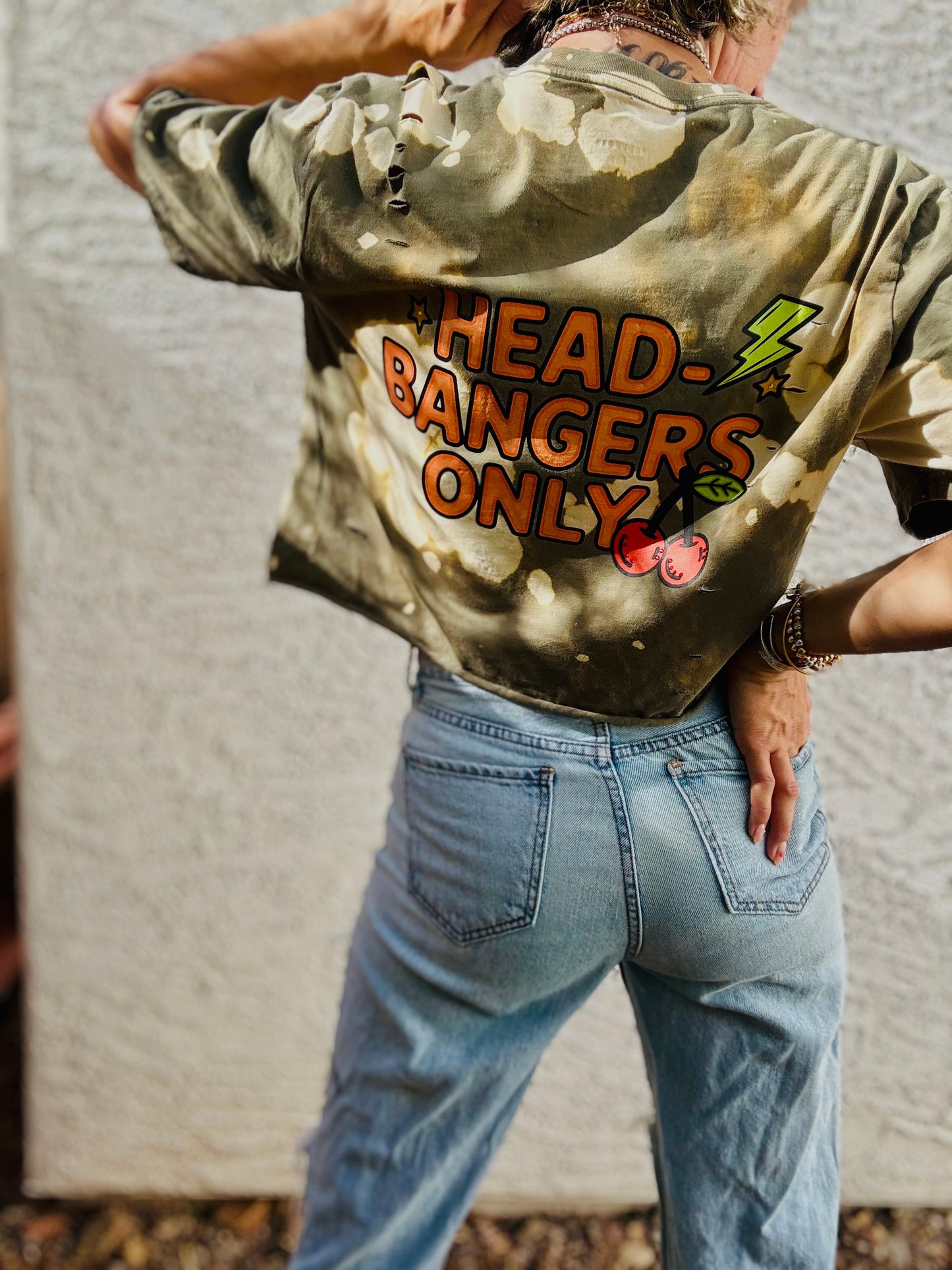 TEE-head bangers only  - DAD TEE MENS MEDIUM FITS S/M