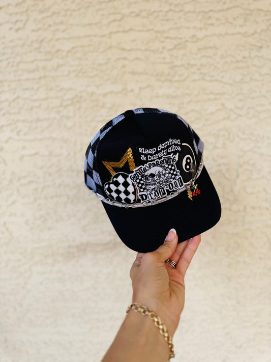 PT-gentle parent dropout+ sleep deprived and barely alive + upgraded black checkered mesh back