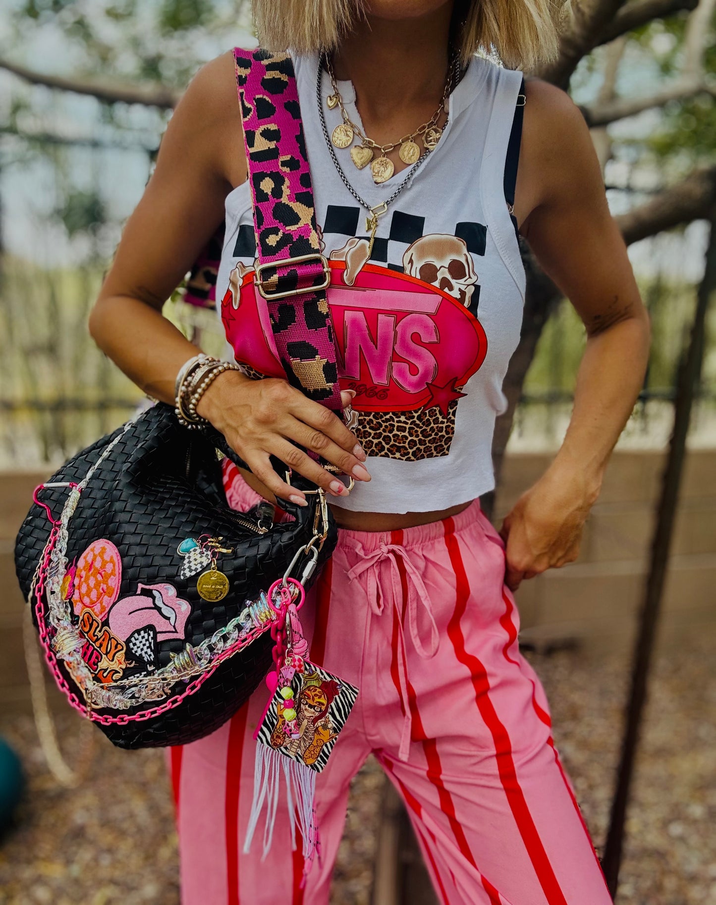 CO-  slay the day pink neon baddie  + CHANDLER BAG* comes with 2 straps worn 3 ways