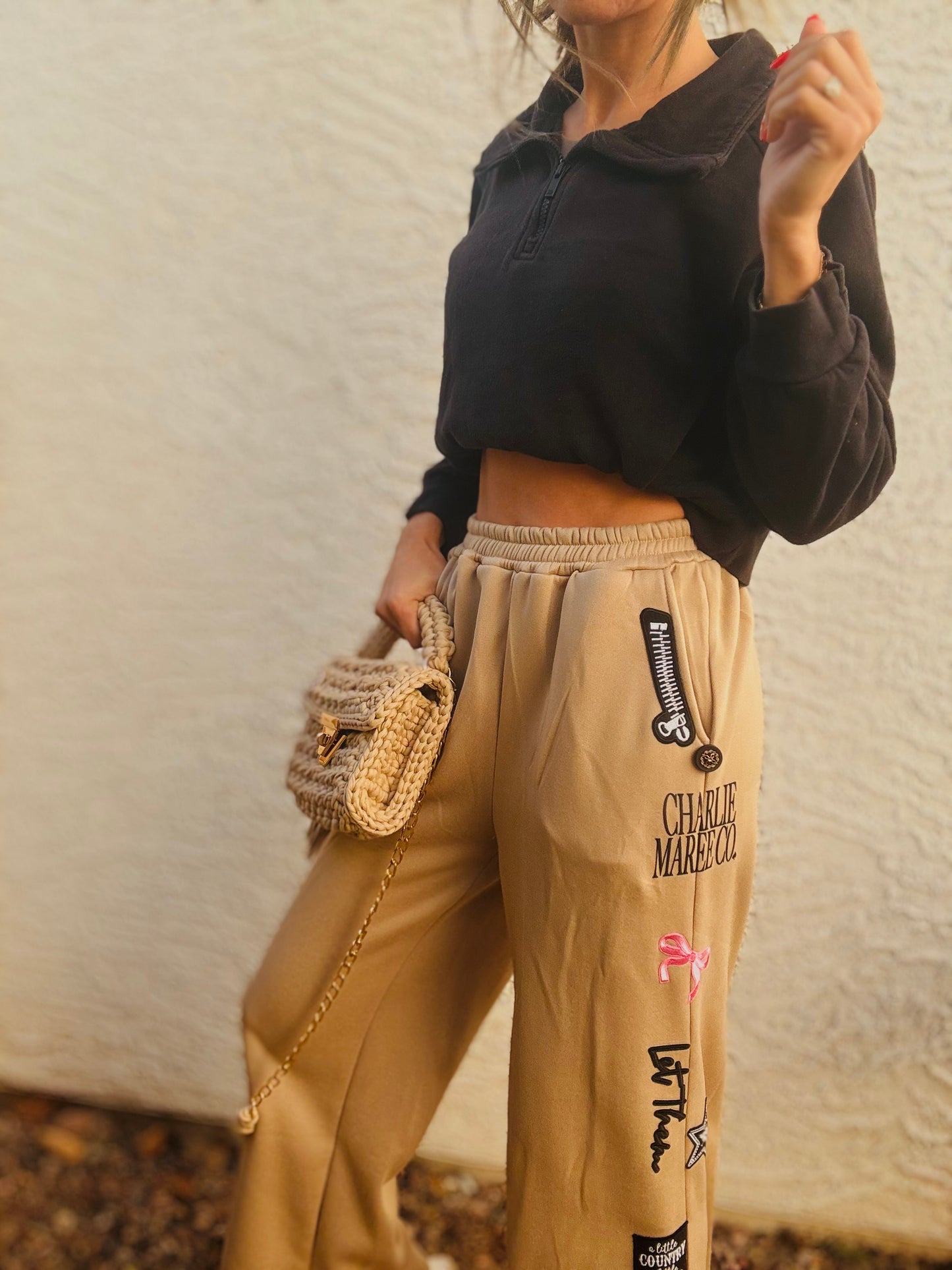 BBH-Button Betty Sweatpants- 3 TAN
