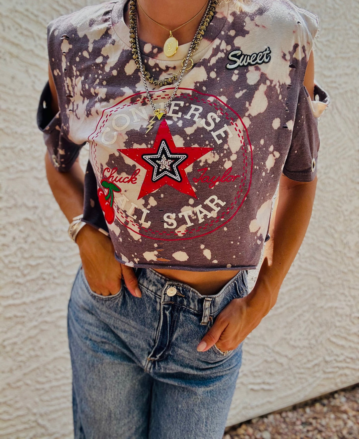 TEE-grungy skater babe - DAD TEE SMALL