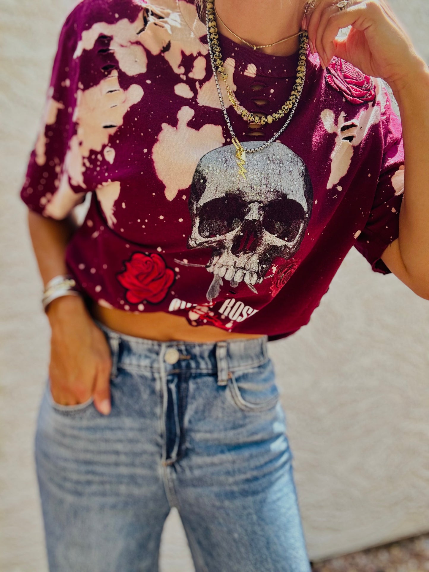 TEE-roses and guns vintage concert - DAD TEE MEDIUM