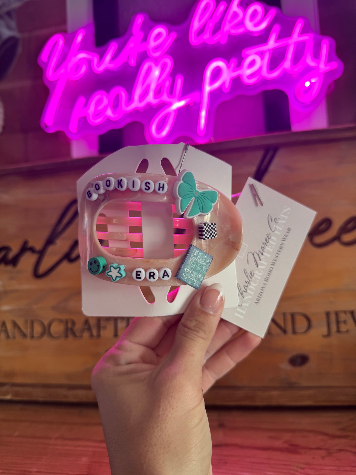 BCJ-Bookish handmade charmed Hair Claws