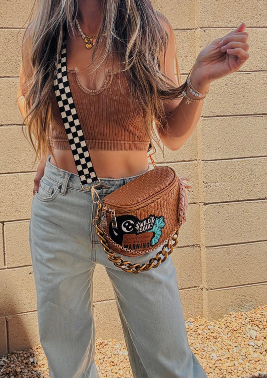 RH- COME WITH A WARNING WILD SOUL CHECKERED OG+PHOENIX BAG