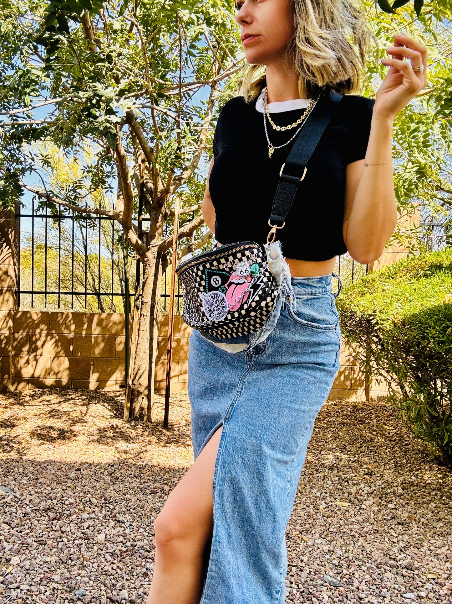 DM2-have the day you deserve Route 66 charm denim  +PHOENIX BAG