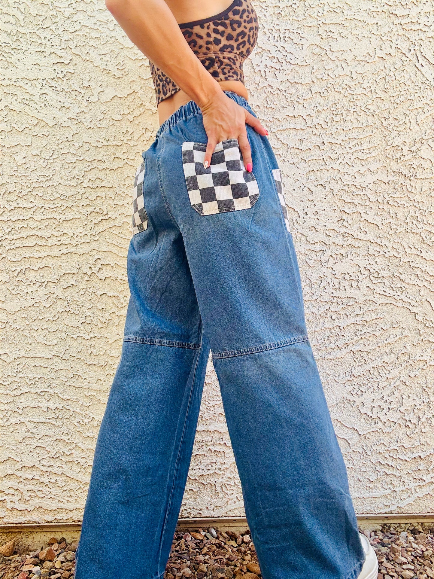 CB- CHECKERED CHARLIE +Wide Everyday leg denim