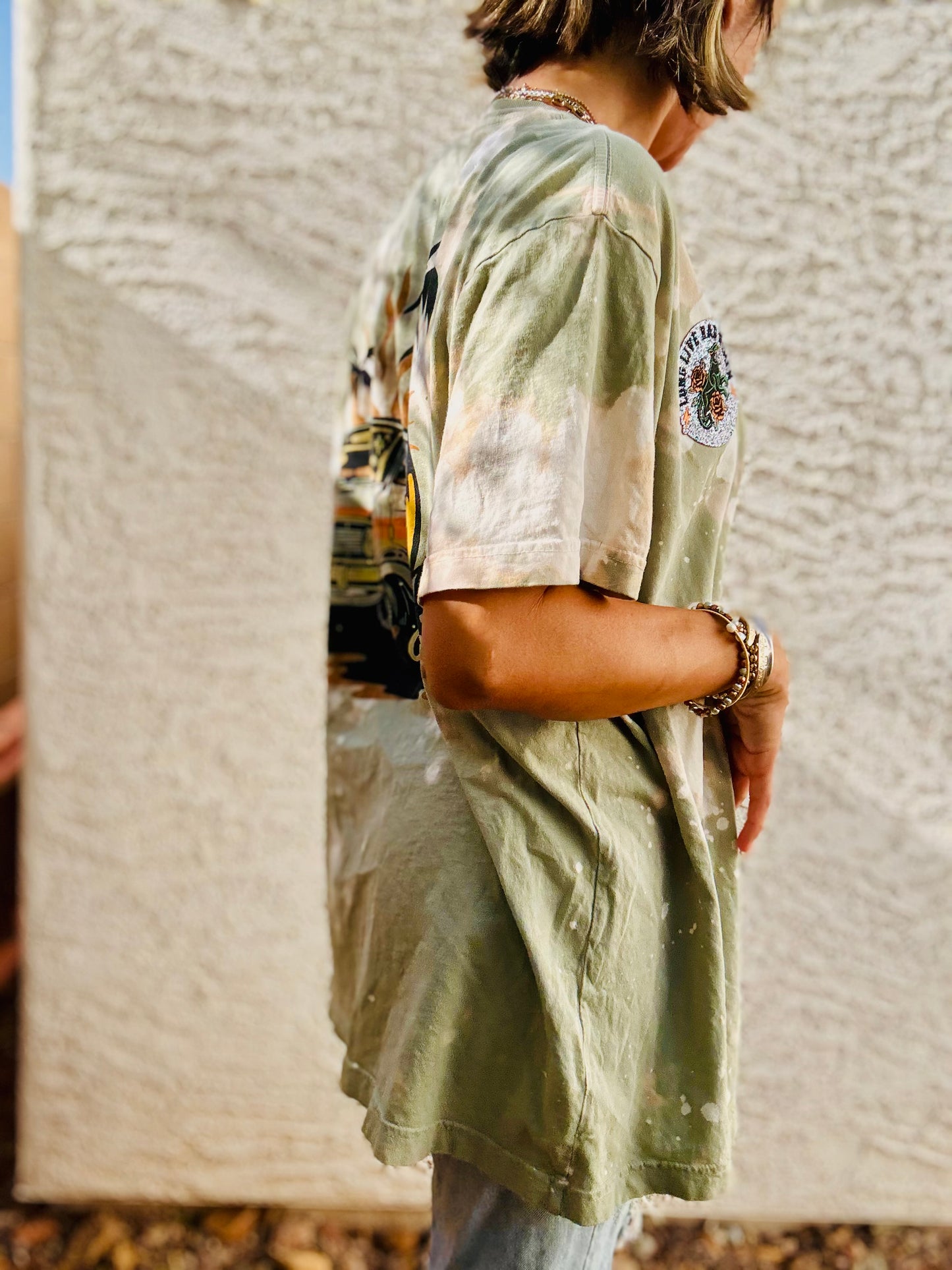 TEE- long live rad women - DAD KIMONO TEE MENS XL made