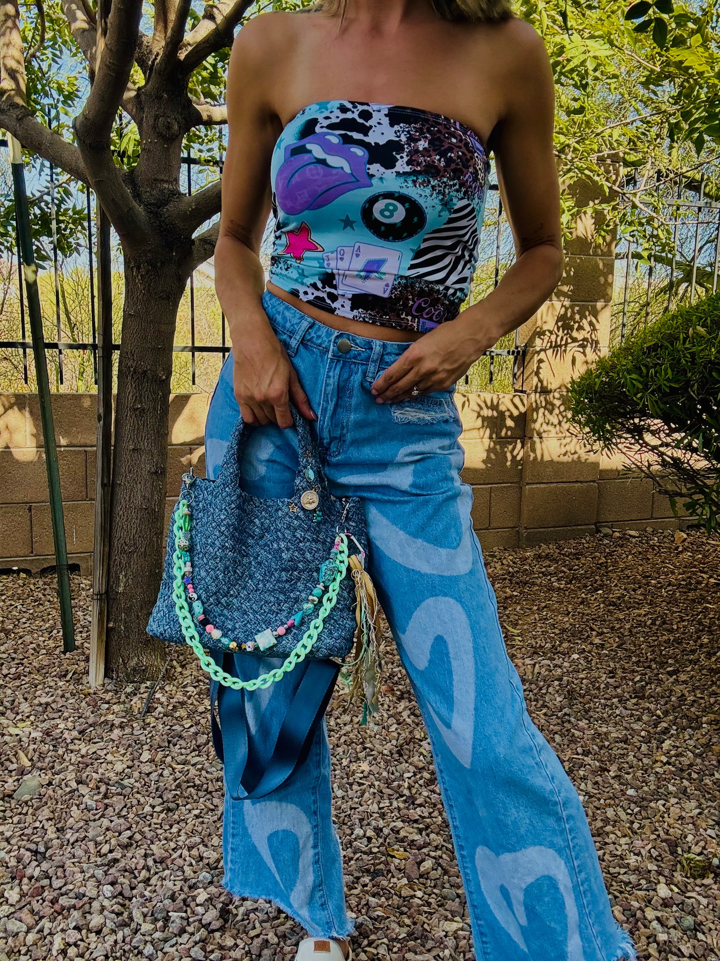 SAT- #4-LIMITED EDITION DENIM CROSSBODY TOTE
