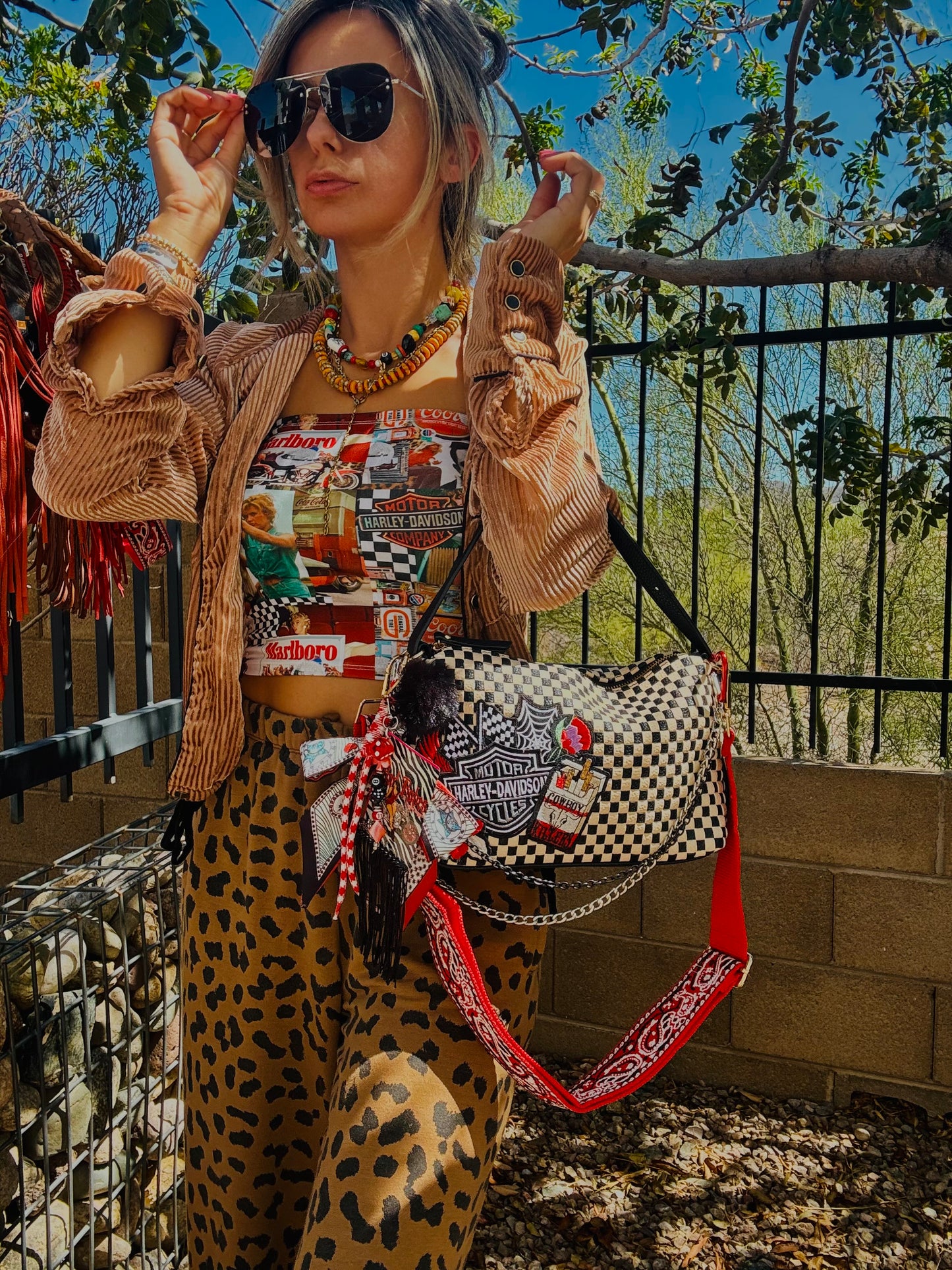 CD- Black and white rad babe bombshell bag+ Gilbert bag 3 straps included