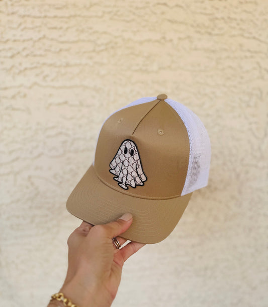 BOO-crème boojee ghost - creme canvas & mesh snapback