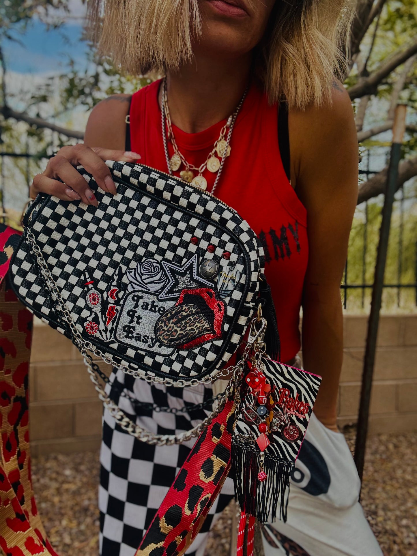 CO-take it easy red bombshell -*Page Bag* 2 STRAPS INCLUDED 3 ways to wear