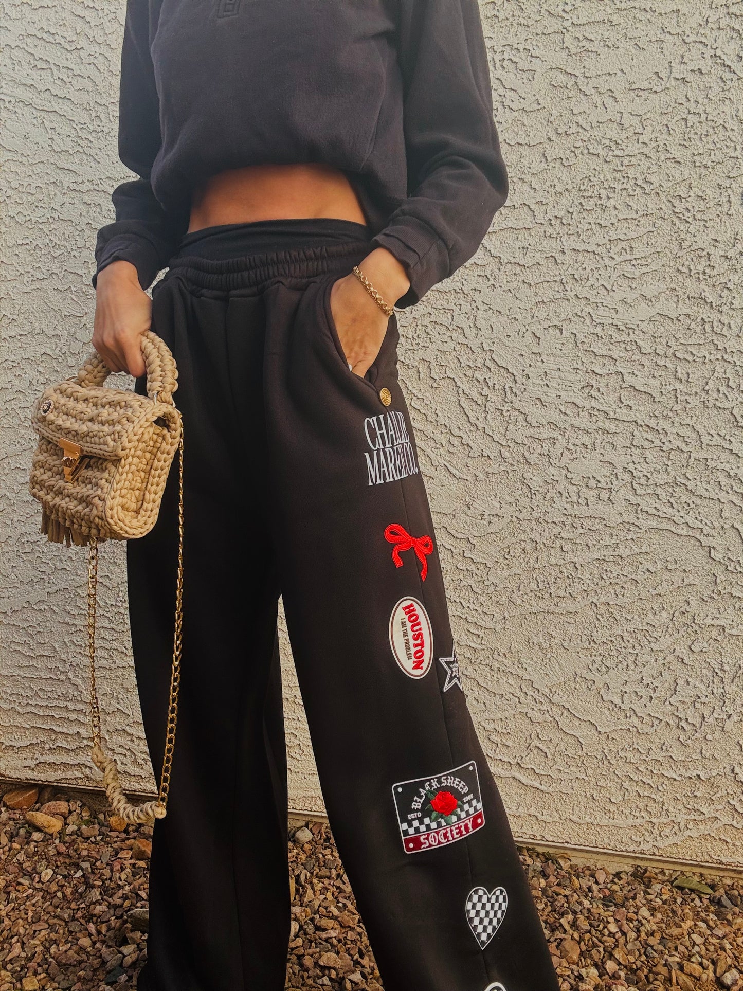 BBH-Button Betty Sweatpants- 2 BLACK