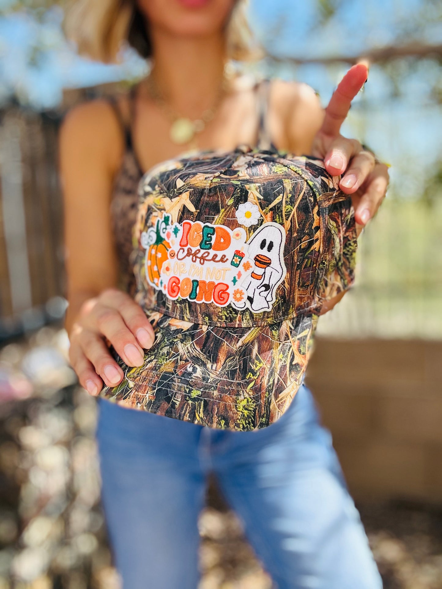 MD- coffee CAMO GHOSTIE TRUCKER- SNAPBACK REALT CAMO PRINT