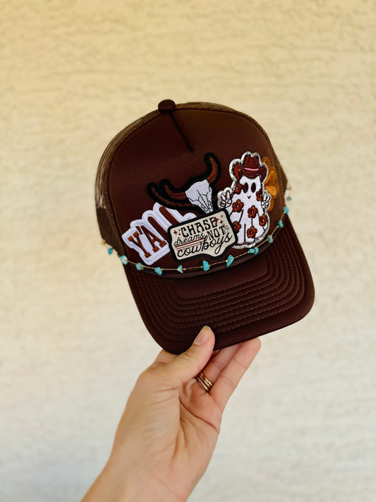 9- chase cowboy ghostie brown and turquoise traditional Trucker