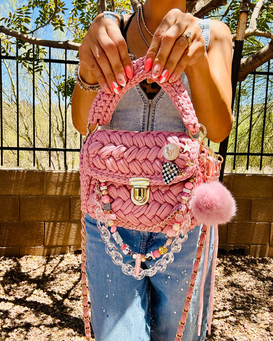 RG- petal pink crystal and fender+ THE SERENA (medium bag)
