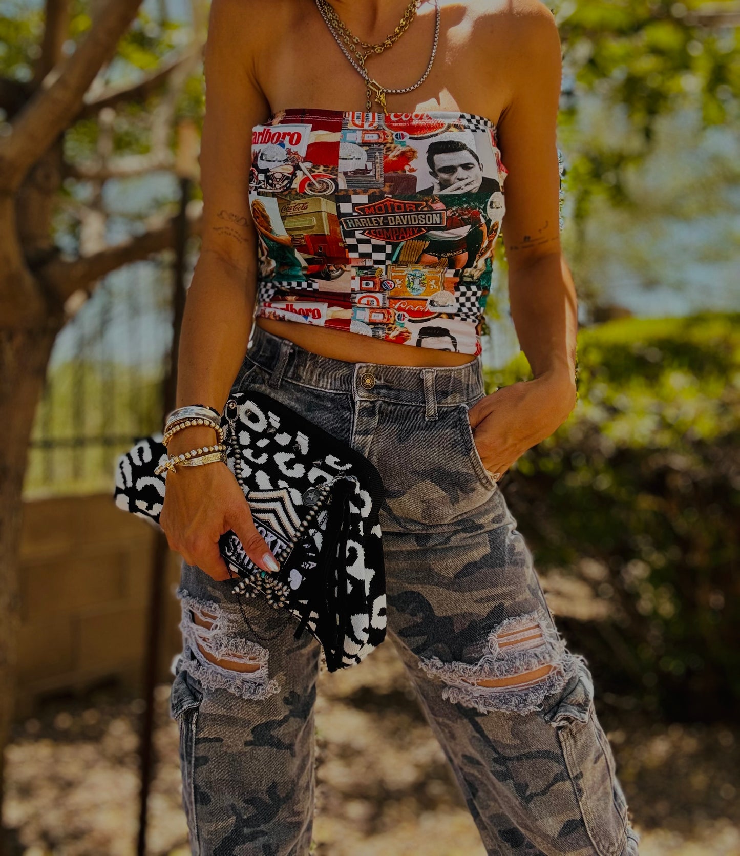 AA-SMOKESHOW white LEOPARD +** LIZZIE KISS CLUTCH￼** (clutch only)
