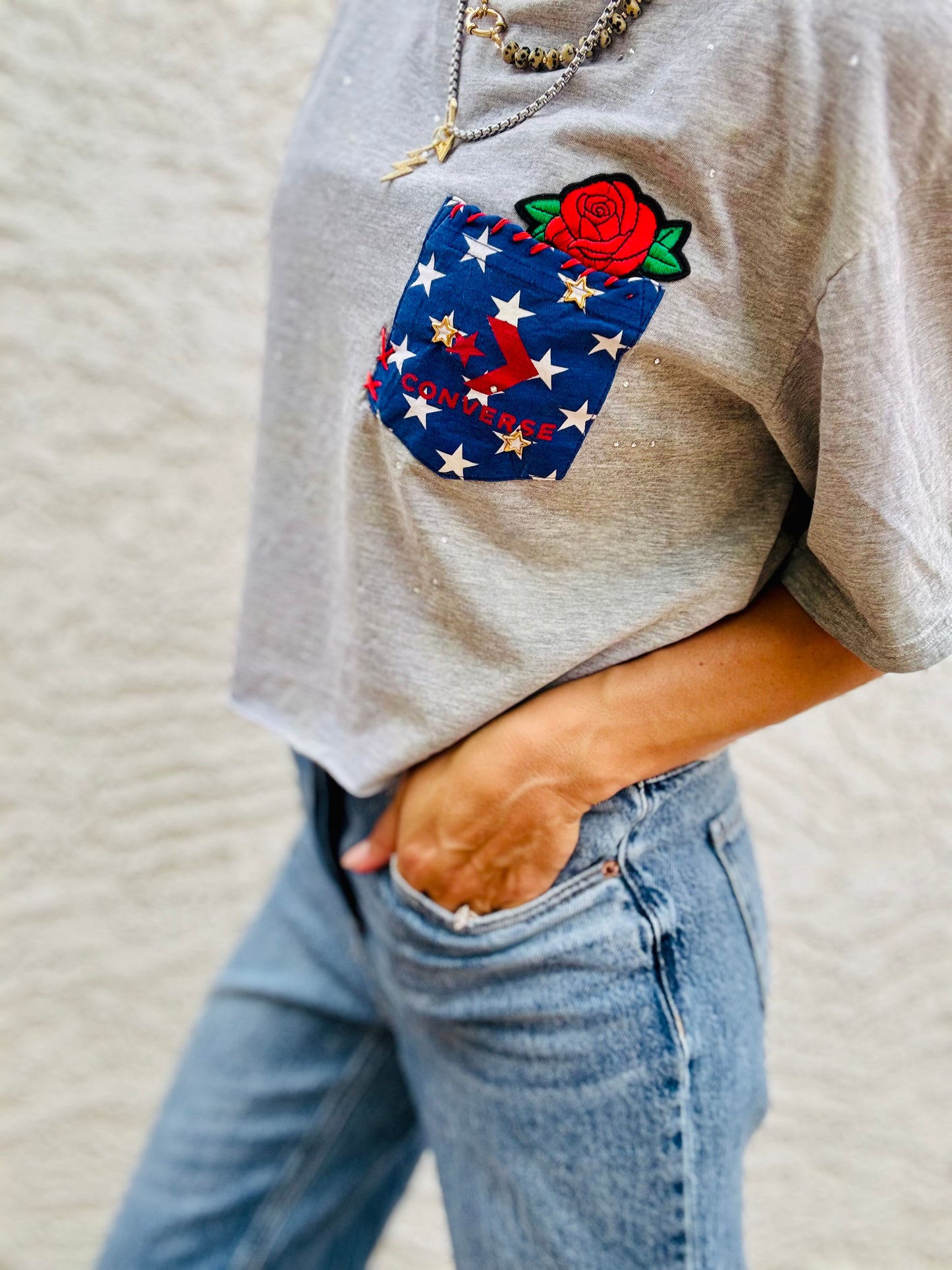TEE-American Skater - HUSBAND POCKET SHIRT - MEDIUM FITS LIKE SMALL