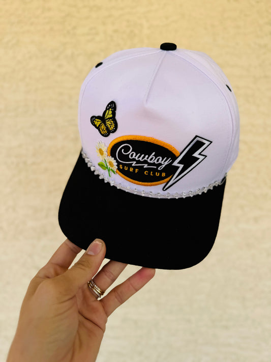 CM CO. Cowboy surf club vintage crystal Trucker