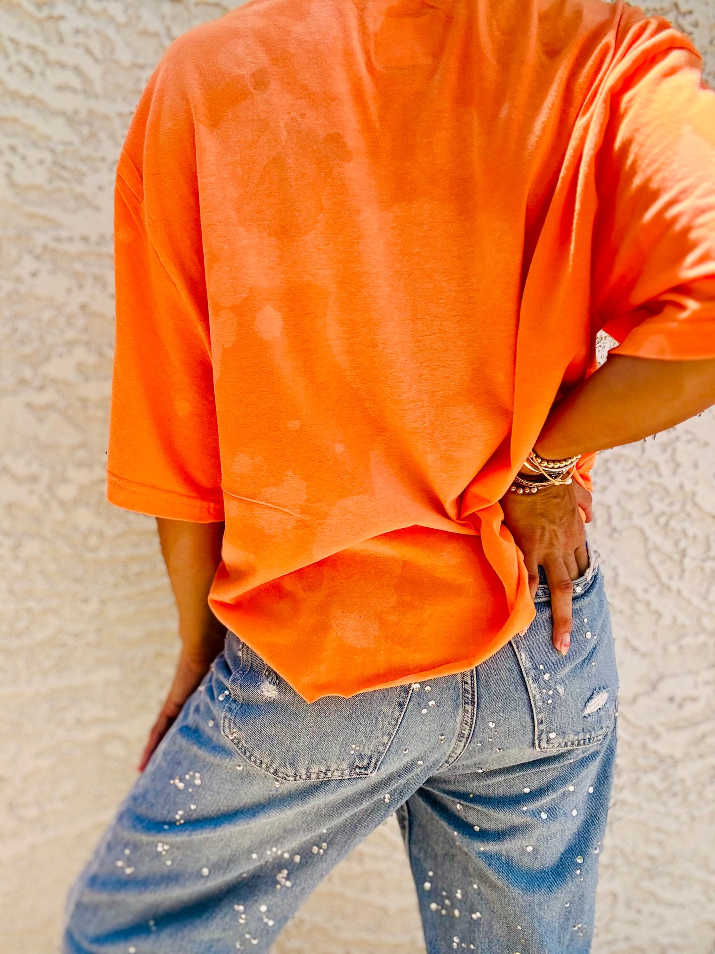 TEE- mother Orange  HUSBAND POCKET SHIRT - MENS XL CUT