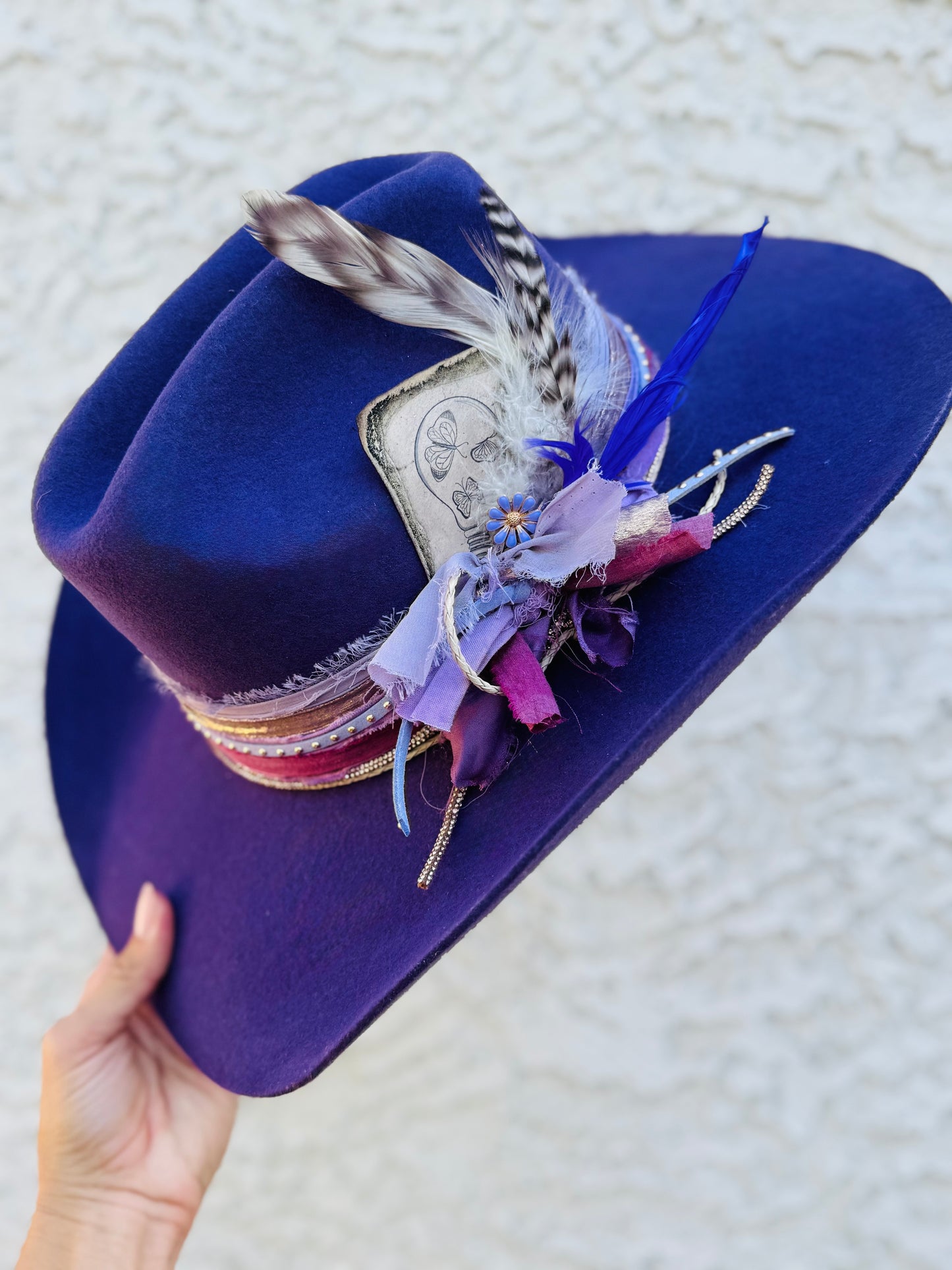 NU-find your wings purple -Traditional Cowboy fit American Hat Co. felt Medium adjustable