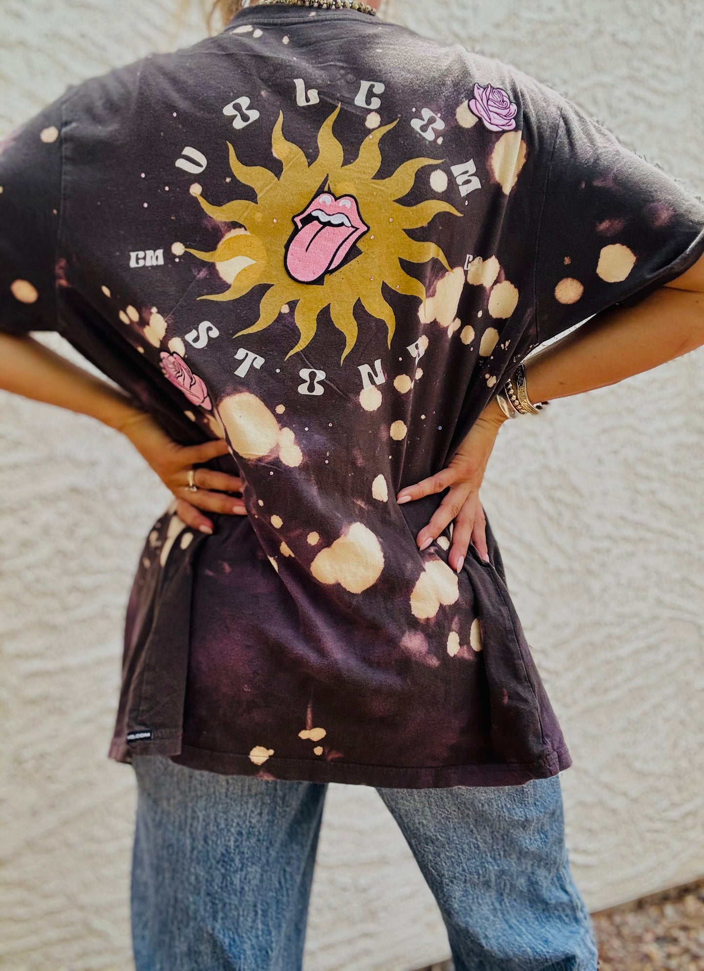 TEE- PINK  MY RIDE OR DIE AND SKATE - DAD KIMONO TEE MENS MEDIUM