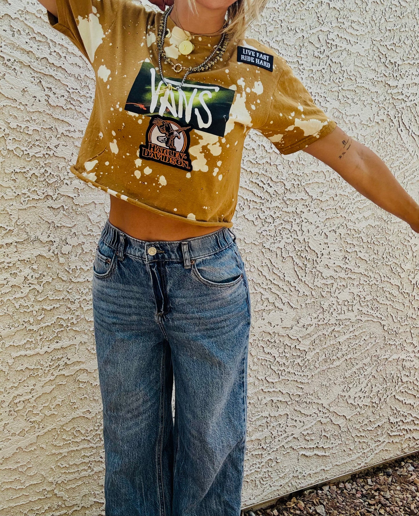 TEE-1/2 skater 1/2 biker babe - DAD TEE SMALL