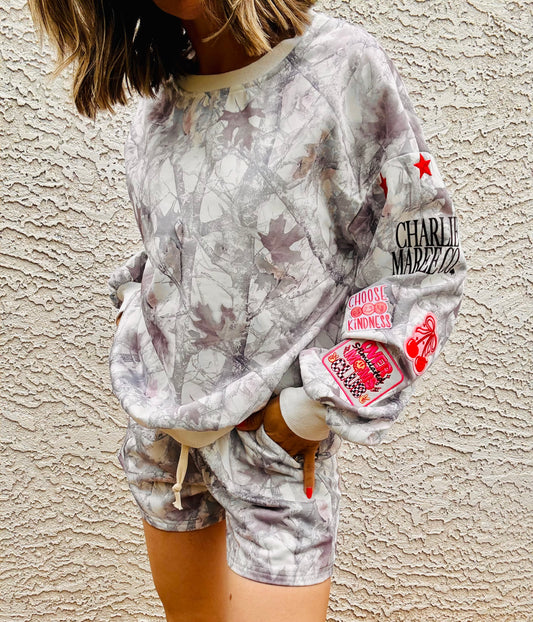 BBH-Camo Sweater & Short Set-over stimulated moms club - be happy pink