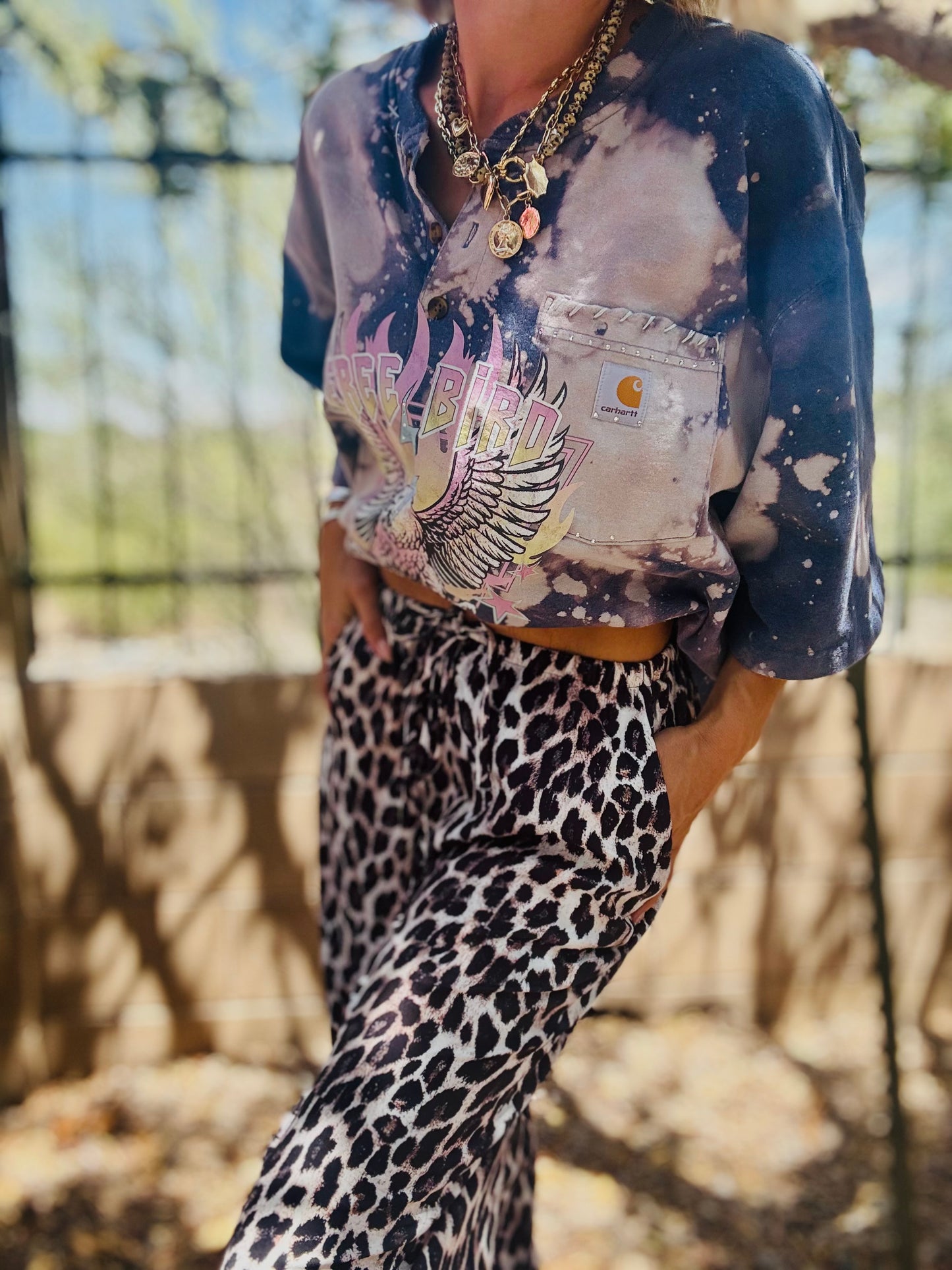 TEE-  vintage freebird- HUSBAND POCKET SHIRT - XL