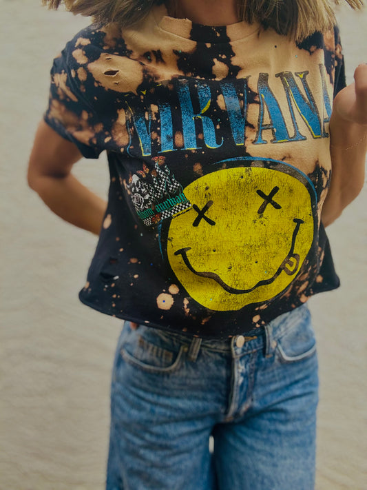 DT-band smiley +bloom anyway + Dad Tshirt SMALL