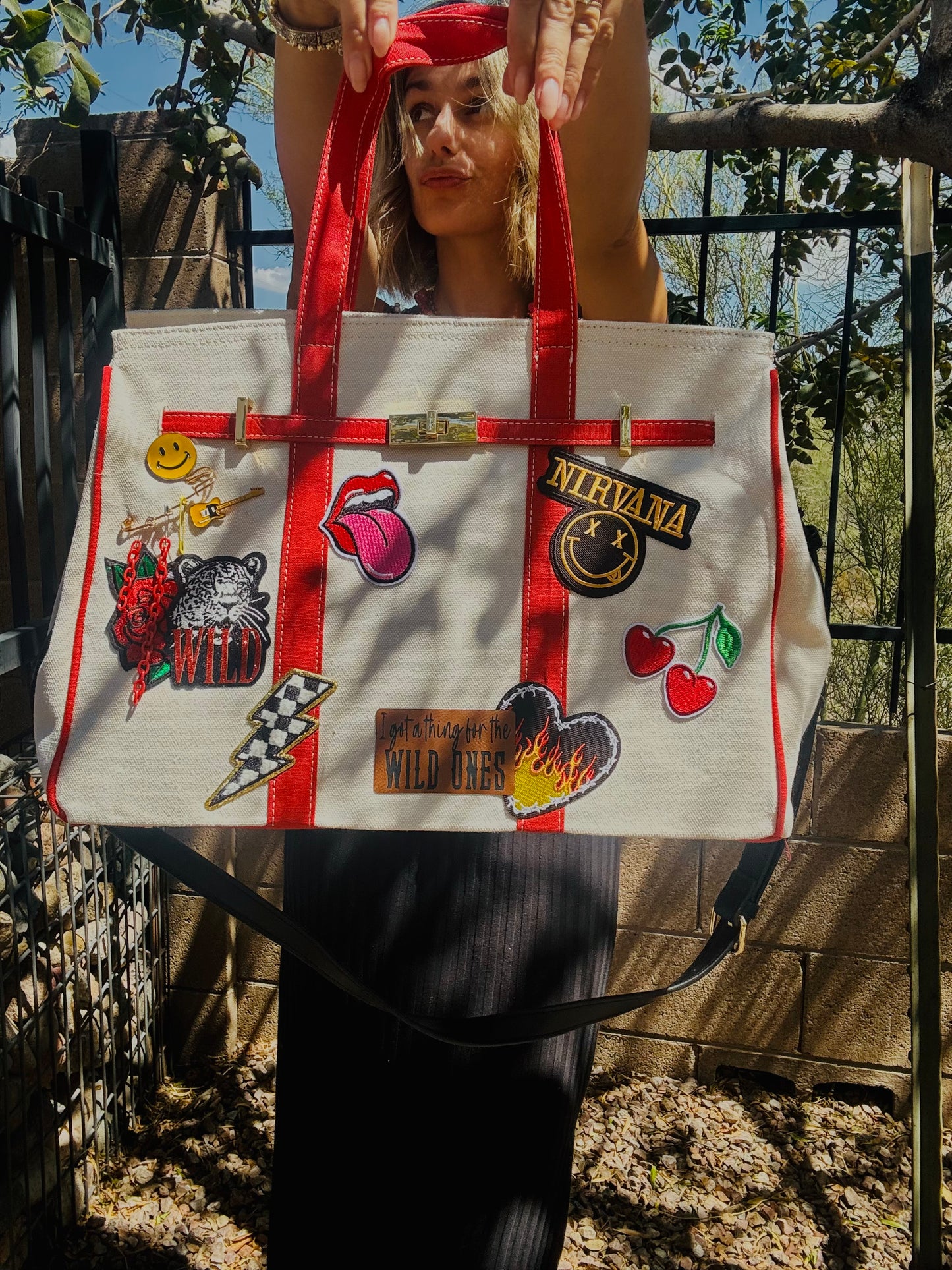 RTS-wild ones band groupie -Carry all  TOTE canvas- with satin lining interior