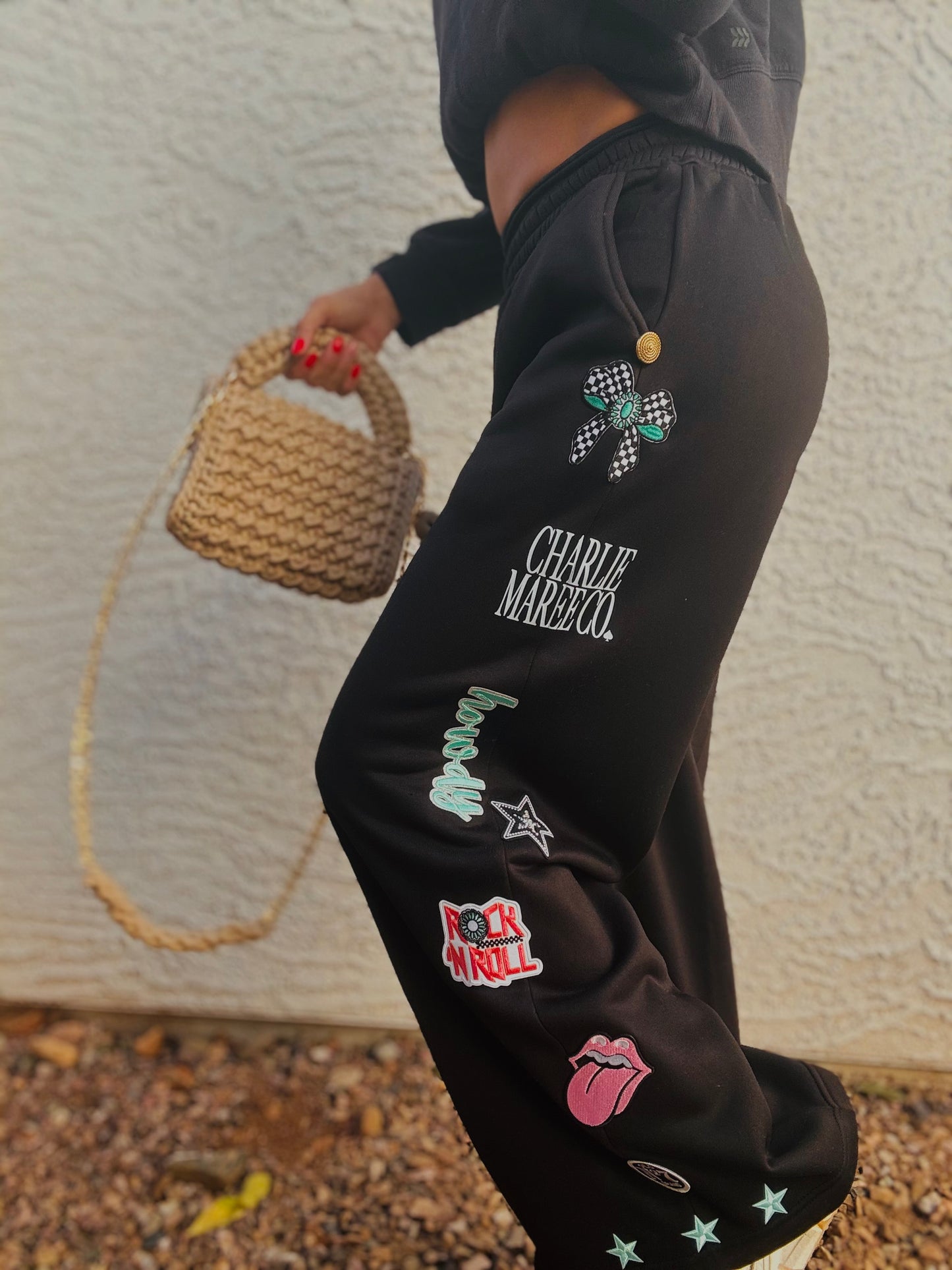 BBH -Button Betty Sweatpants- 3 BLACK