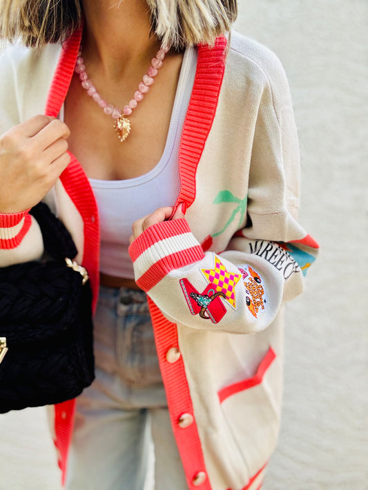 BBH-CHERRY BOMBER CARDIGAN + i’m literally just a cowgirl, pink bull skull+￼ CM CO. babes