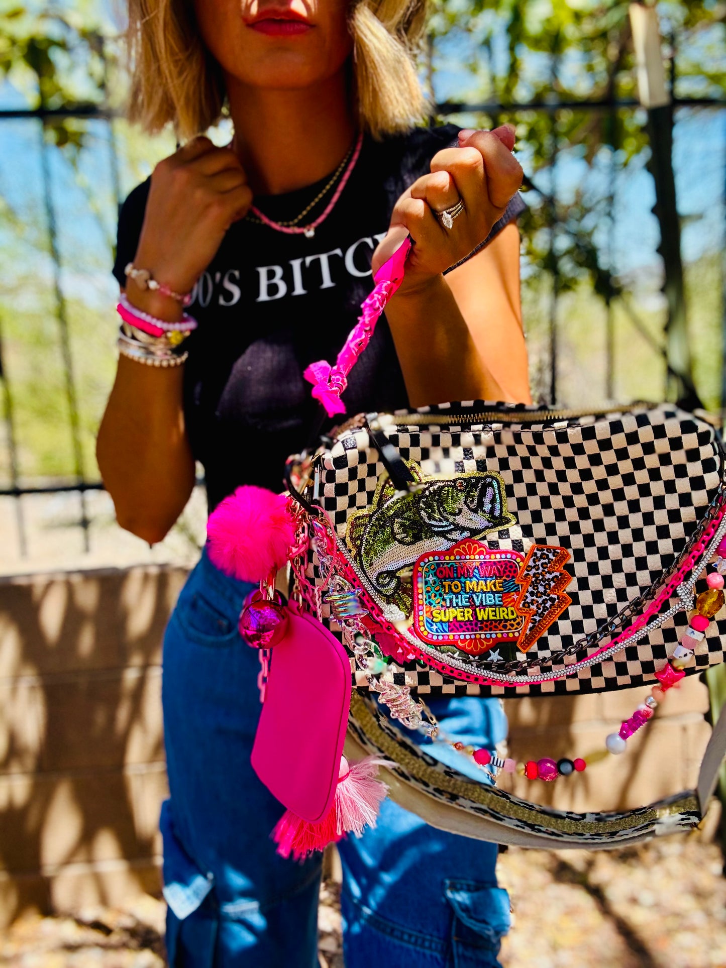 CC- embrace your weird neon bass babe +** GILBERT **3 STRAPS INCLUDED