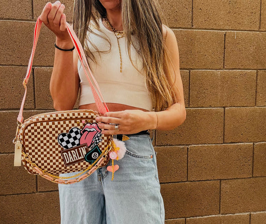 BF- Darlin Pink checkered premium OG+ PAGE BAG