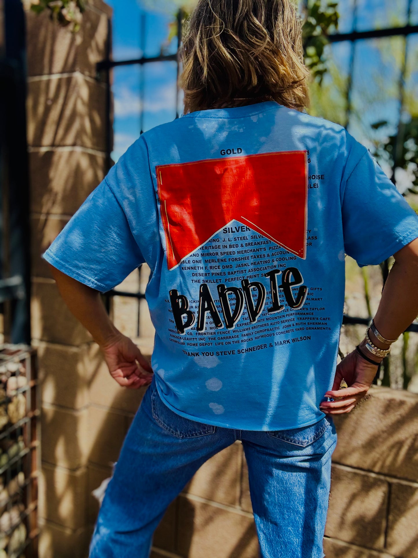 TEE-hot rod, baddie- DAD TEE LARGE CUT SEEM BOTTOM