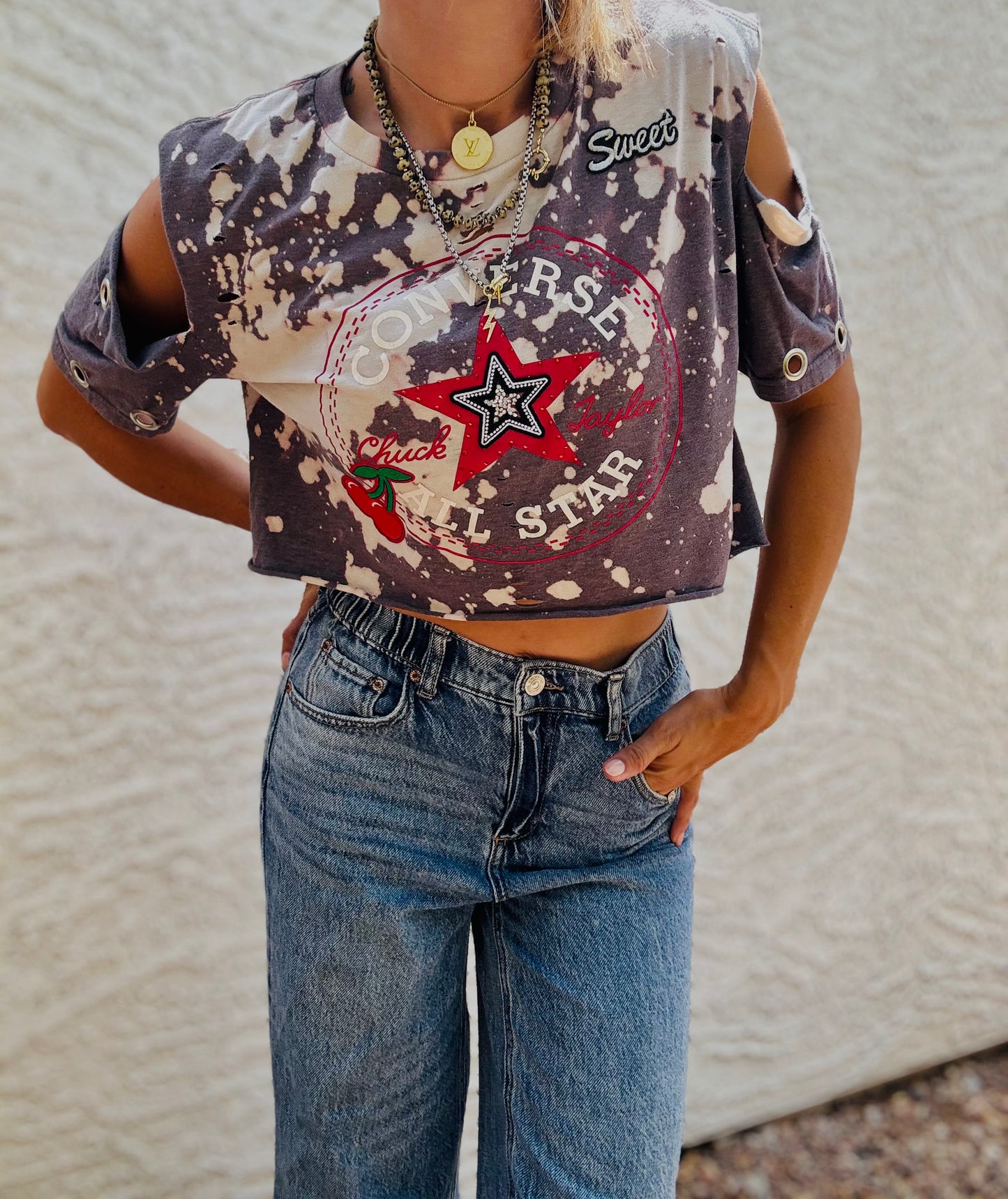 TEE-grungy skater babe - DAD TEE SMALL