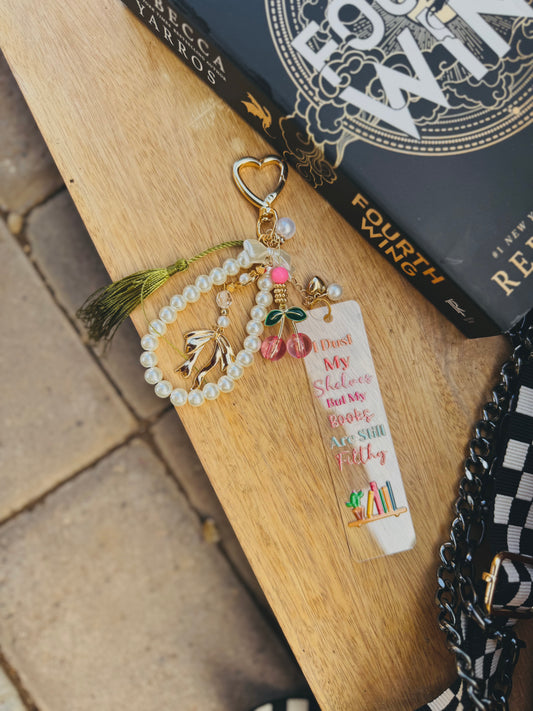 BBC-cherry hand beaded+ I dusted my shelf, but my books are still dirty 