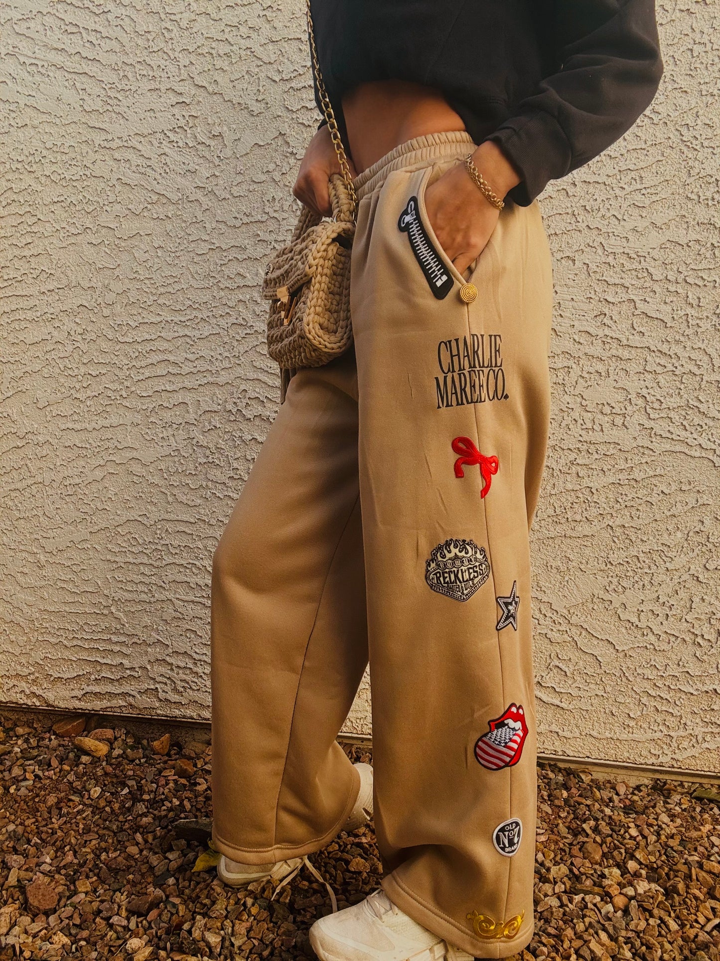 BBH-Button Betty Sweatpants- 2 TAN