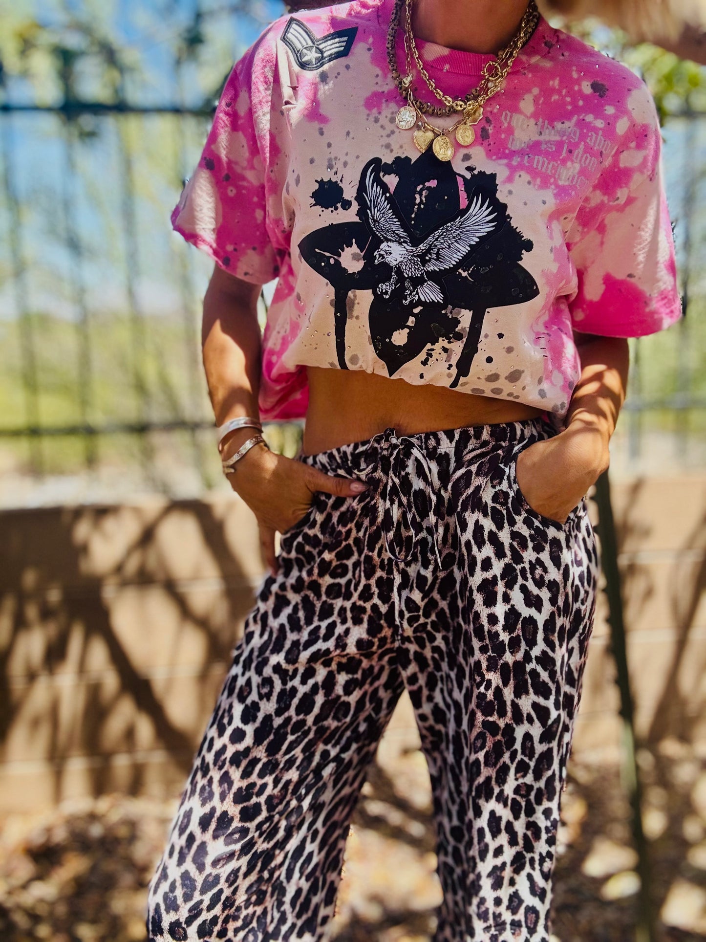 TEE-rad pink eagle - DAD TEE MEDIUM