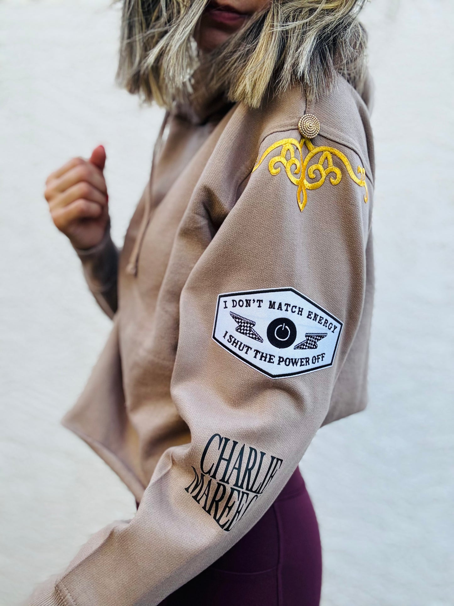 BBH-Betty Button Hoodie-Tan MATCH ENERGY
