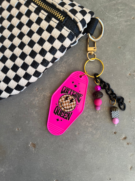 CK-caffeine queen+ magenta and black checkered 