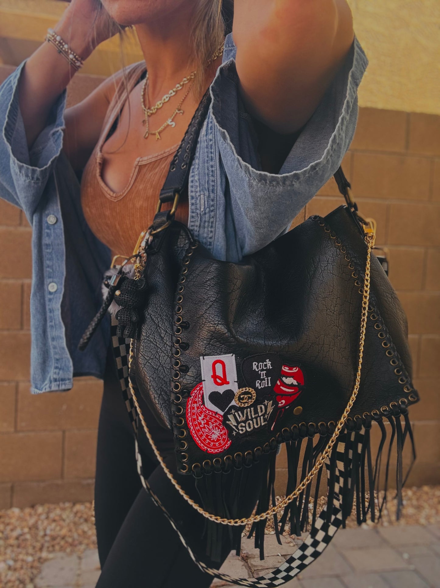 FC-Wild would rock+ Authentic Upcycled button* - crossbody strap included** The Jerome**