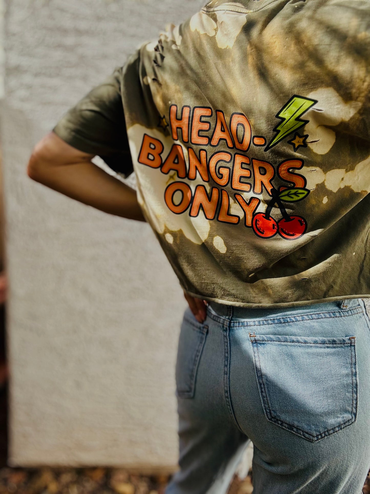 TEE-head bangers only  - DAD TEE MENS MEDIUM FITS S/M