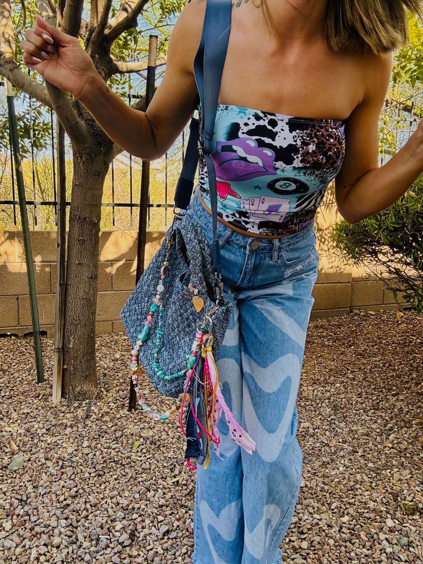 SAT- #5- LIMITED EDITION DENIM CROSSBODY TOTE