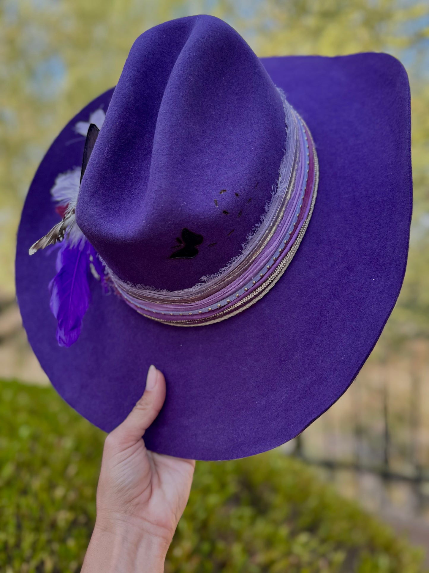 NU-find your wings purple -Traditional Cowboy fit American Hat Co. felt Medium adjustable