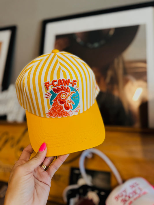 CT-   F-Caw-f. +premium embroidery +STRIPED +full canvas SNAPBACK TRUCKER