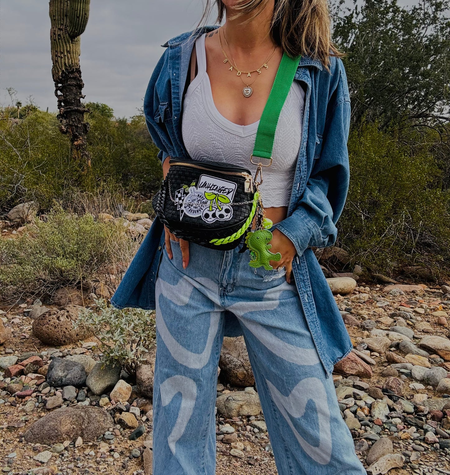 NY- unhinged day you deserve green babe +PHOENIX BAG