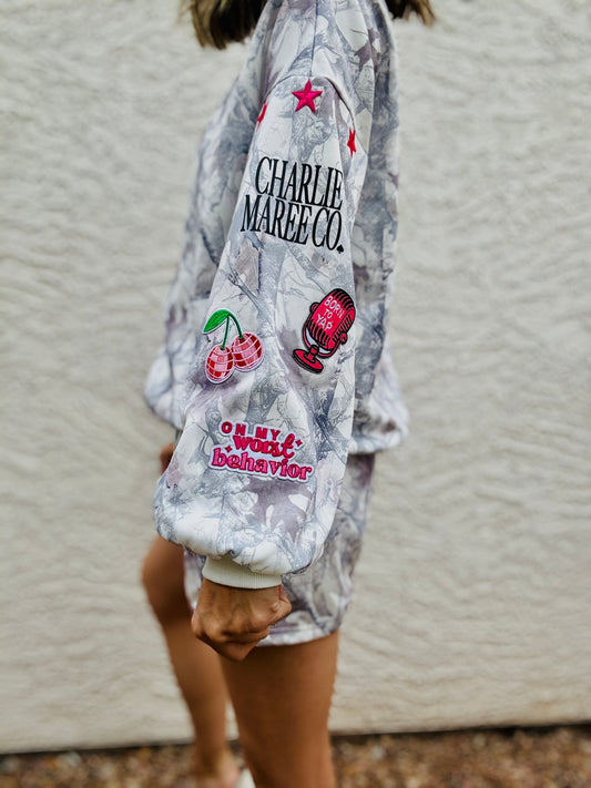 BBH-Camo Sweater & Short Set-born to yap on my worst behaviors